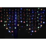 2m x 1m Julgran Fönsterlampor, 104 LED Snöflingor Gardin Sträng för Inomhus Dekoration Snöflingor - Flerfärgade Snöflingor – Flerfärgade Snowflakes \u2013 multicolored