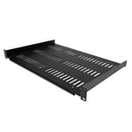 StarTech 1U Vented Server Rack Cabinet Shelf  12in Deep Fixed Cantilever Tray  Rackmount Shelf for 19" AV/Data/Network Equipment Enclosure w/ Cage