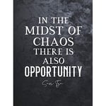 Artery8 Slate Inspiring Quote Sun Tzu Midst of Chaos There is Opportunity Large Wall Art Poster Print Thick Paper 18X24 Inch