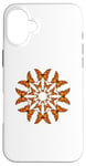 Coque pour iPhone 16 Plus Petit papillon – Motif floral mandala orange