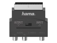 Hama Essential Line - Adapter För Video / Ljud - S-Video / Sammansatt Video / Audio - Scart Kontakt Till Rca, 4 Pin S-Video Mottagare - Svart - Dubbelriktad