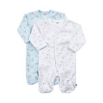 Pippi Långärmad Pyjamas med Fot 2-pack Light Blue