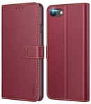 Ganbary Coque pour iPhone SE 2022 5G/SE 2020/7/8, [Housse en Cuir PU Premium] [Etui à Rabat] [Pochette de Portefeuille], Étui de Protection pour iPhone SE 2022 5G/SE 2020/7/8 - Bourgogne