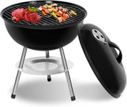 SunJas Barbecue à Charbon avec Couvercle BBQ Grill Portable pour Jardin Balcon- Rond φ33CM