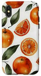 Coque pour iPhone X/XS Watercolor Orange Citrus Fruit Artistic Fresh Vibrant