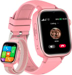 Montre Connectée Enfant 4g,Appels Vidéo,Téléphone,Chat,Ip68,Sos,Bracelet Gps,Carte Sim,Mode Classe,Podomètre,Réveil,Sommeil,Smartwatch Enfant De 4 À 12 Ans Rose,Cadeau Fille