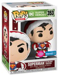 Figurine Funko Pop - Dc Super-Héros N°353 - Superman Avec Chandail Noël - Flocked (50641)