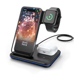 Minthouz 3 in 1 Wireless Charger with 18W Adapter, Fast Charging Station for Multiple Devices Apple Watch S8/7, AirPods 3/Pro, Charger Stand Compatible with iPhone 15/14/13/12/11/X/8