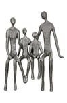 Gilde Figurine décorative Sculpture Edge Place Famille - Parents avec 2 Enfants - en Fer - Cadeau de Noël ou d'anniversaire - 17 x 23 cm - Couleur : Marron