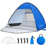 Glymnis Tente de Plage Pop Up pour 1-2 Personnes (S) 3-4 Personnes (L) Abris de Plage avec Porte à Glissière Protection UV 50+ Contre Le Vent