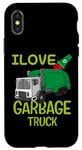 Coque pour iPhone X/XS Love Camion poubelle de recyclage pour enfants et adultes