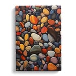 Pebbles Hard Edge Painting Art Canvas Print for Living Room Bedroom Home Office Décor, Wall Art Picture Ready to Hang, 30x20 Inch (76x50 cm)