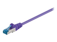 Goobay - Nettverkskabel - Rj-45 (Hann) Til Rj-45 (Hann) - 25 Cm - Sftp, Pimf - Cat 6A - Halogenfri, Formstøpt, Uten Hindringer - Purpur