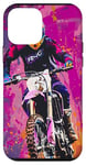 Coque pour iPhone 12 mini Violet Pop Art Imprimé Animal Drapeau US Dirt Bike Moto