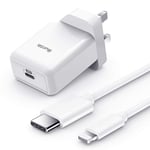 Quntis iPhone 12 Fast Charger with 2M USB C to Lightning Cable 20W MFi Certified USB Type C Power Adapter with Quick Charge 3.0 & PD 3.0 for iPhone 13 SE 2020 11 11Pro X XR XS Max 8 Plus iPad Pro