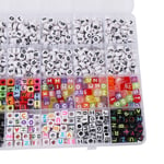 24 Colors 4mm Pony Bead Round Square Alphabet Bead Plastic For Friendship