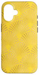 Coque pour iPhone 16 Ambre Glow Jaune Orange Art Déco Motif éventail