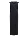 Jersey Off-The-Shoulder Gown Maxiklänning Festklänning Black Lauren Women
