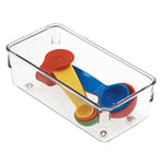 Organiseur de tiroir iDesign, insert de tiroir de cuisine en plastique extra petit, organisateur de tiroir pratique pour accessoires de cuisine, ustensiles et couverts, transparent