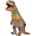 Barn Vuxen Dinosaur Uppblåsbara Cosplay Kostymer T-rex Anime Tecknad Festklänning Kostymer Halloween Kostnad brown szq