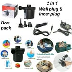 Electric Air Pump  2 in 1  Inflator Pool Camping Bed Mattress Boat 12V 240V Car