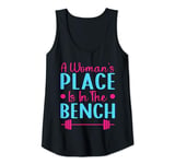 Womens Fitness Motivation Bodybuilder Woman´s Place The Bench Gym Tank Top