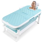 VINGO Baignoire pliable pour adulte avec couverture mobile Baignoire Portable Plastique Pour SPA 149cm