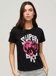 Superdry Lo-Fi Rock Graphic T-Shirt, Jet Black/Multi