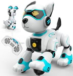 anysun Robot Chien, Jouet Robot Rechargeable, Chien Robot Programmable Interactif pour Enfants, Commandes Vocales, Télécommande, Détection Tactile, pour Garçons Filles Enfants