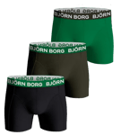 Björn Borg Boxerkalsong 3-pack Svart/Grön/Grön S