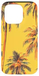 Coque pour iPhone 15 Pro Jaune Vintage Motif Palmier Tropical Paradise Decor