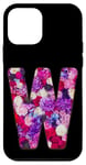 Coque pour iPhone 12 mini Lettre florale W motif floral vif