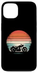 Coque pour iPhone 13 Moto vintage coucher de soleil