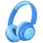 iClever BTH22 Kids Headphones Wireless, 60H Play Time, 74/85 dBA Safe Volume, Bluetooth 5.4, Over Ear Kids Bluetooth Headphones with Mic AUX Cord for iPad/Tablet/Trave/School