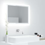 Miroir à led Style baroque - Miroir lumineux de salle de bain Blanc brillant 60x8,5x37 cm Aggloméré BV414467 Bonnevie