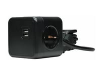 Microconnect Powercube Extended Duo - Kraftdistributionsenhet - Ingång: Typ E (2 X Usb, Typ F/E) - 3 M Sladd