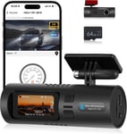 Camera Voiture 2K-Mini Dash cam caméra de 1,5 Pouces pour Voitures,supportant Le G-Sensor WiFi Loop Recorder Night Vision Parking Monitor APP Control Mirror Flip+32G SD Card