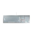 CHERRY KC 6000 SLIM, Ultra-Flat Design Keyboard, Pan Nordic Layout (QWERTY), Wired (USB-A Connection), Quiet, Durable Key Labelling, Silver