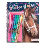 Depesche 12931 Miss Melody Create Your Glitter Horses-Livre de coloriage avec 30 Pages pour créer des Motifs de Chevaux, 6 Crayons Gel Scintillants Inclus, Multicolor, Taille Unique