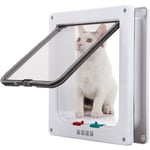 Chatière pour Chat,Magnétique Verrouillable 4 Modes pour Animaux Domestiques Chatons et Chatons Small Blanc - Gistuch