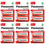 Panasonic Lot de 6 Packs de 2 Piles Red Zinc-Carbon D - R20-1,5 V