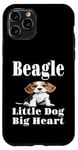 Coque pour iPhone 11 Pro Drôle Beagle Little Dog Big Heart Dog Lover Mom Dad Grandma