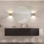 Loevschall Refine Miroir Rond | Miroir Mural doré avec Cadre | 100 cm | Miroir décoratif pour Salle de Bain, Salon, Chambre à Coucher et Couloir | Minimaliste et élégant en Laiton brossé