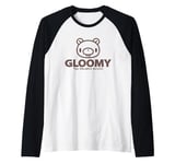 Gloomy Bear Naughty Grizzly Light Brown Face Text Logo Anime Raglan Baseball Tee