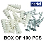 Plasterboard Nylon Fixings Self Drill Cavity Wall Speed Anchor Plugs And Screws