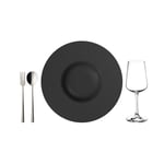 Villeroy & Boch - Ensemble De Vaisselle Pour Les Amateurs De Pâtes Et De Vin, 12 P., Look Ardoise Noir Mat, Service De Table Pour 4 Personnes