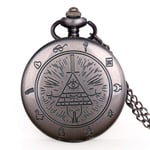 DSHUJC Montre de Poche, Vintage Noir/Gris/Bronze Montre de Poche à Quartz analogique Pendentif Collier Hommes Femmes Montres chaîne Cadeau