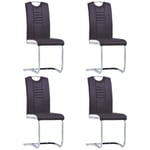 Vidaxl - Chaises à manger cantilever lot de 4 marron similicuir Marron