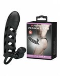 Pretty Love Vibrating Penis Sleeve Black Cock Cage Bullet Vibe Erection Sheath