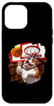 Coque pour iPhone 12 Pro Max Bulldog anglais jouant au basket-ball drôle chien basket-ball